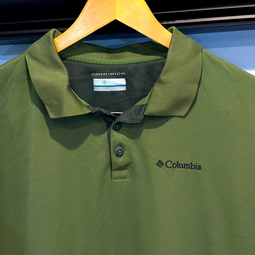 Columbia Men’s‎ Omni Wick Olive Green Golf Polo Shirt Size Large